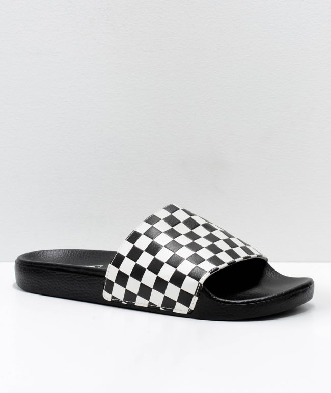 checkered slides vans